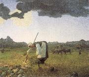 Giovanni Segantini The Hay Harvest painting